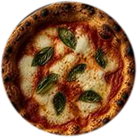 Pizza Margherita com manjericão fresco